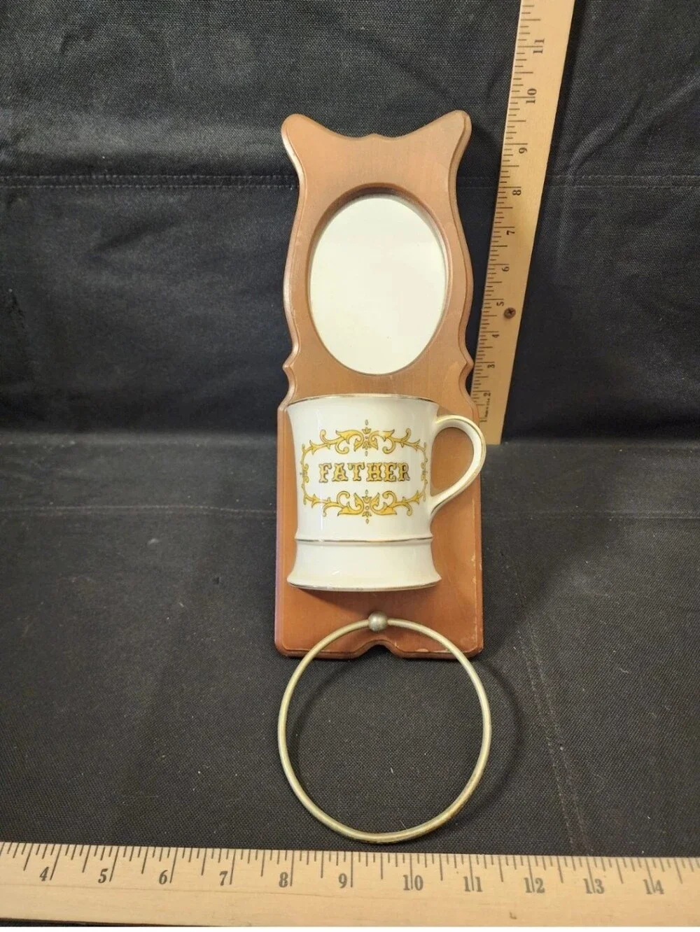 Vintage Knobler Japan Coffee Tea Mug Cup Towel Holder Cottage Core Decor Mirror